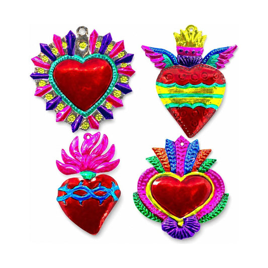 Multicolor Mexican Milagros Charms, Set of 4 — front view