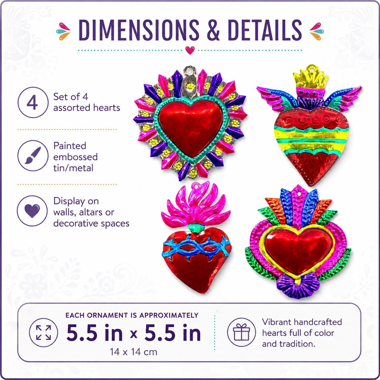 Multicolor Mexican Milagros Charms, Set of 4 — alternate angle
