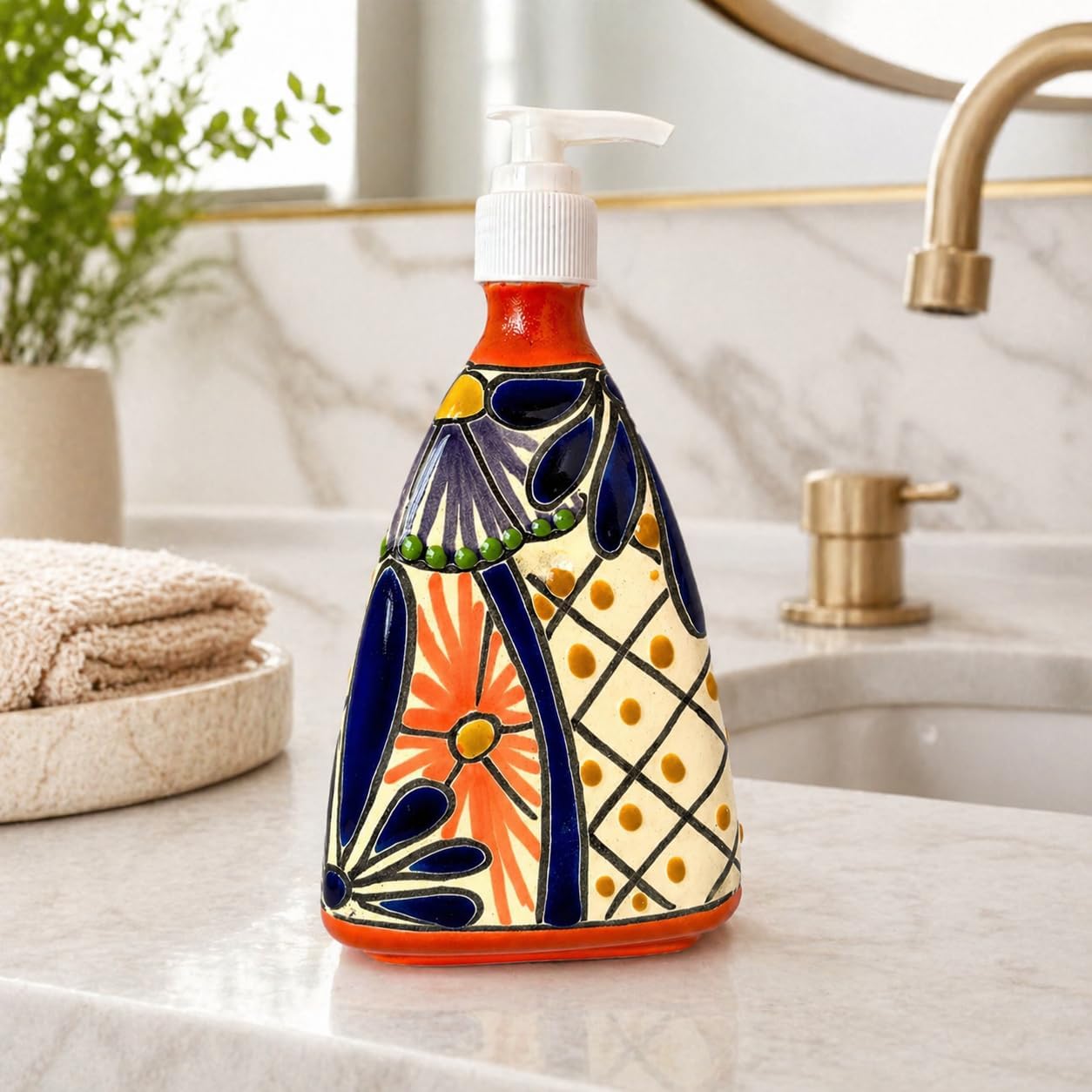 Pyramid Soap Dispenser, Multicolor — side view