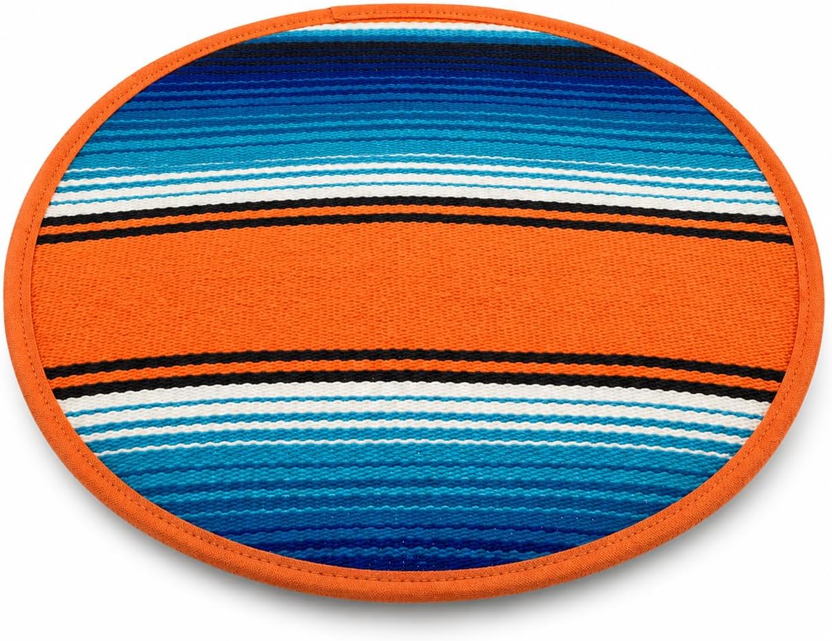 Mexican Cloth Tortilla Warmer, orange sarape — front view