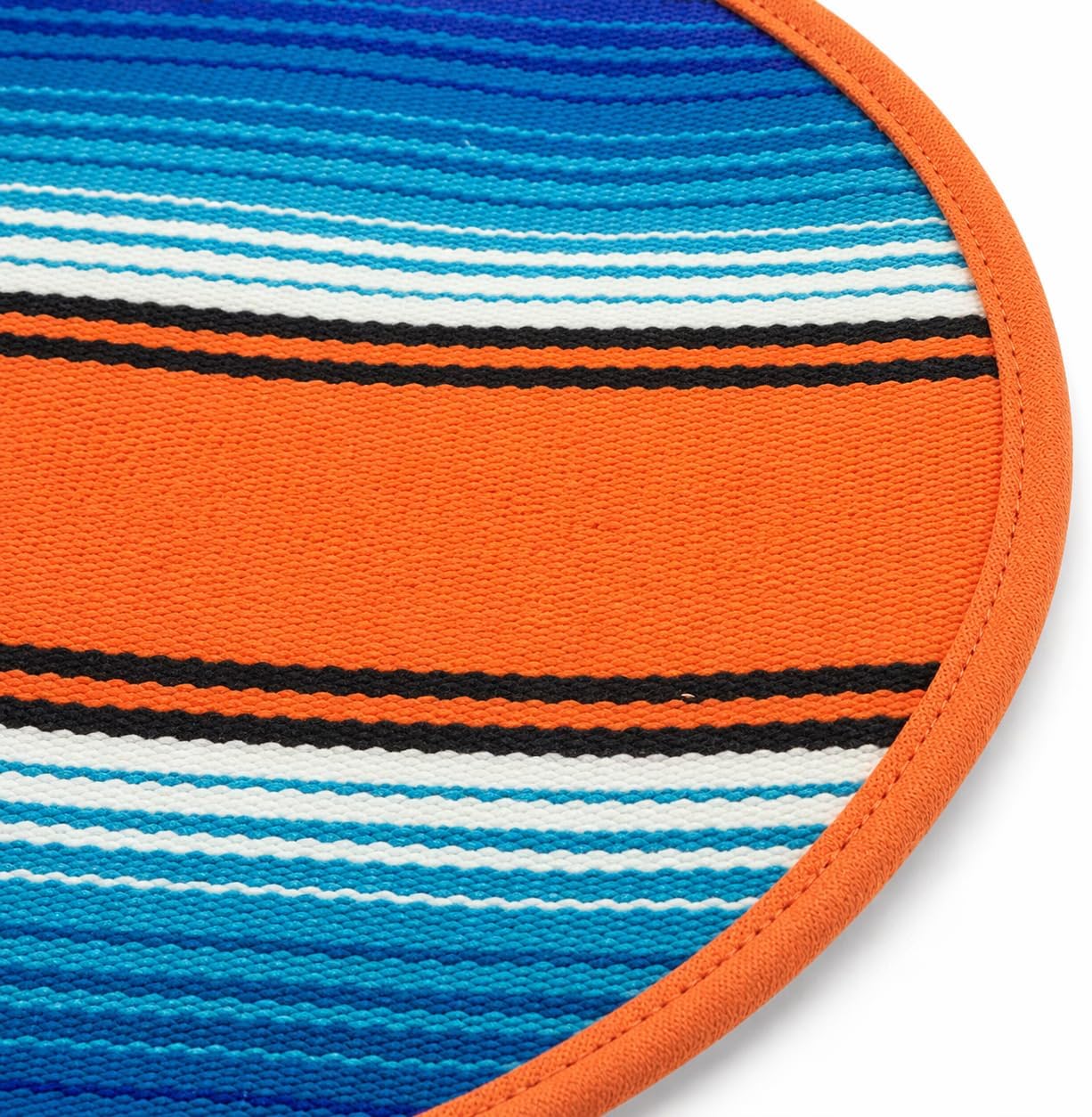Mexican Cloth Tortilla Warmer, orange sarape — scale reference