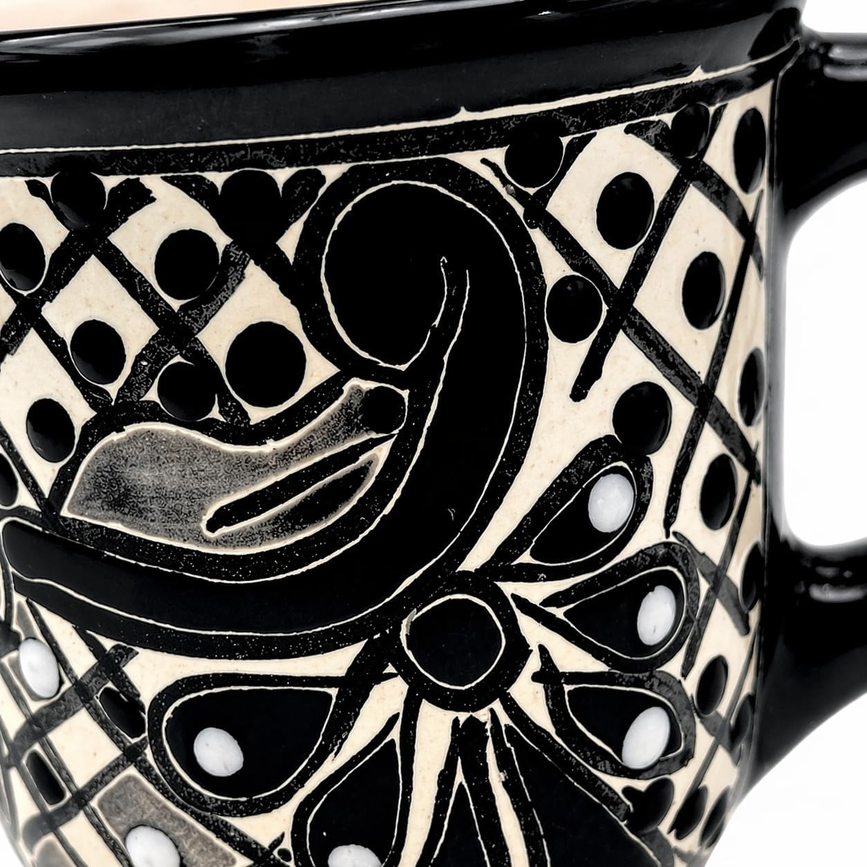 Black & White Mexican Coffee Mug — top view