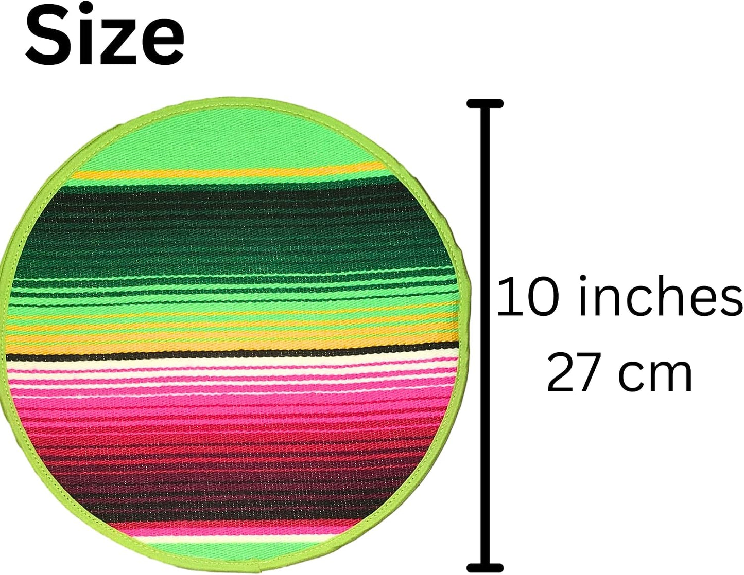 Mexican Cloth Tortilla Warmer, green sarape — open view