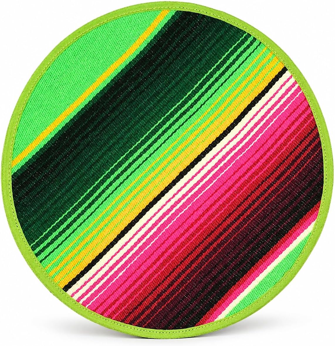 Mexican Cloth Tortilla Warmer, green sarape — close-up