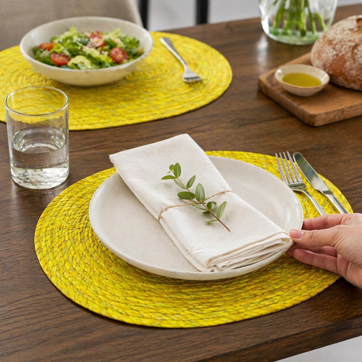 Yellow Placemats, Set of 4 — side view