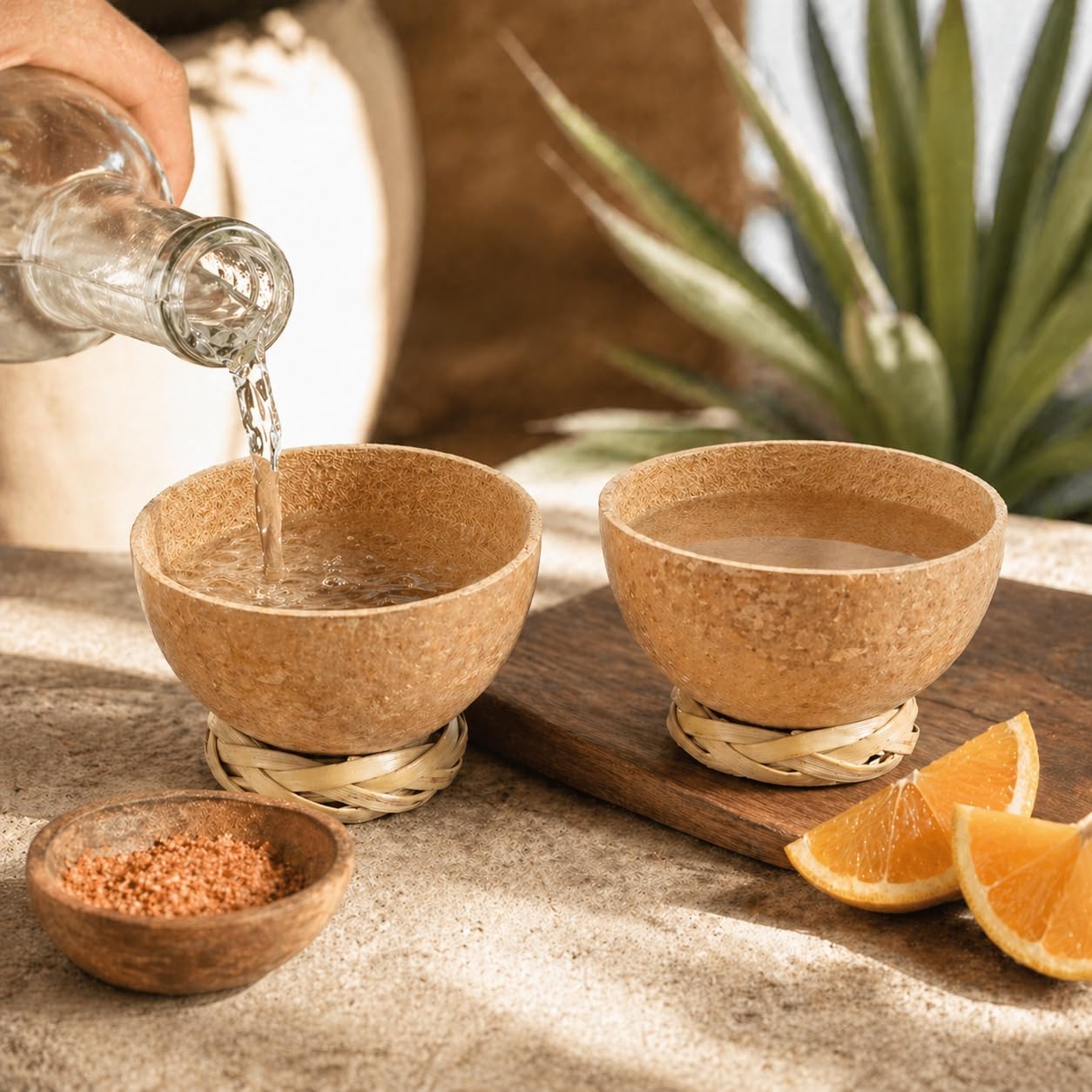 Mexican Mezcal Jicaras Cups 3oz, Set of 2 — alternate angle