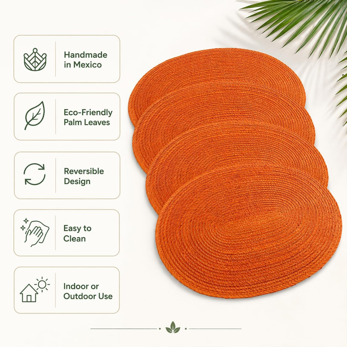 Orange Placemats, Set of 4 — side view