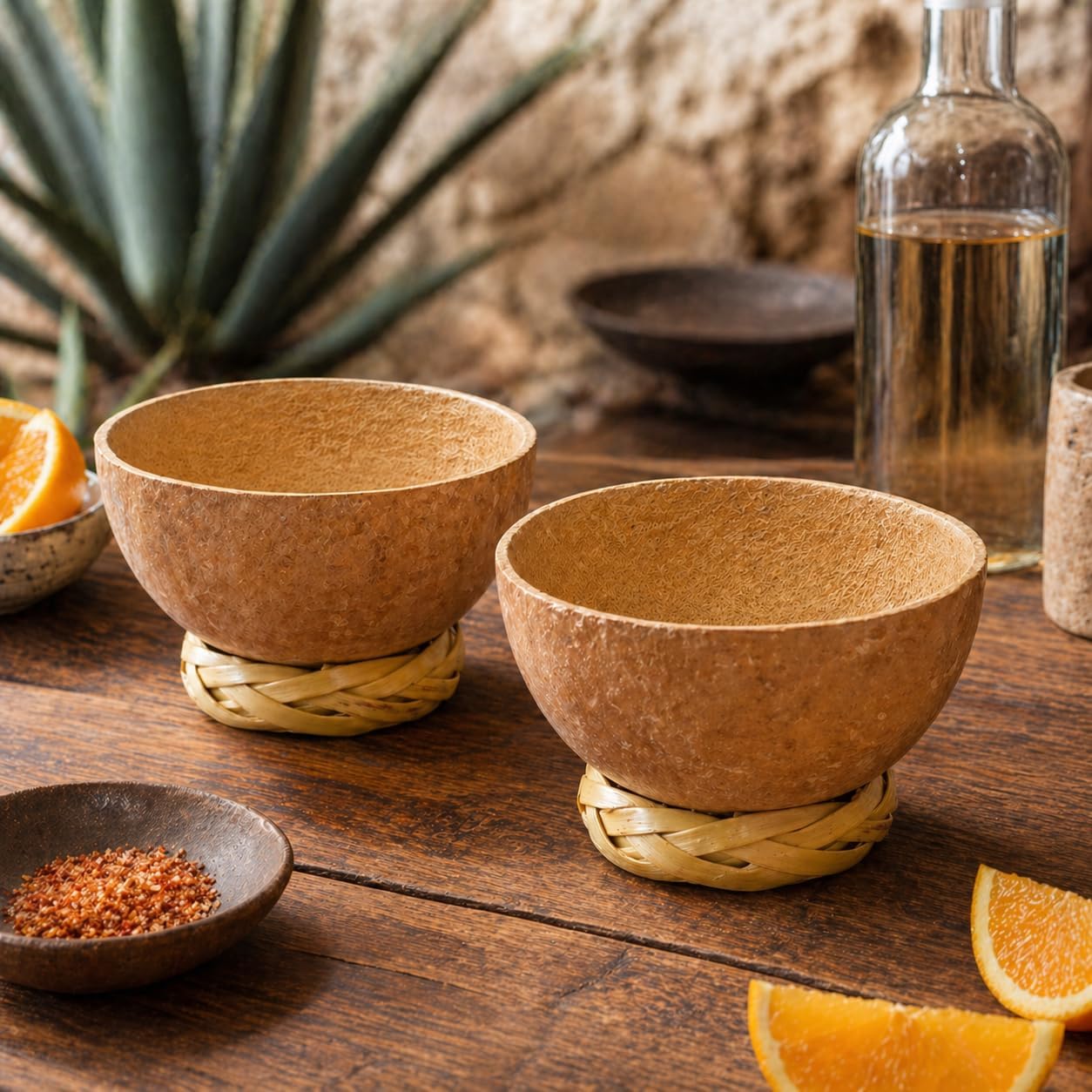 Mexican Mezcal Jicaras Cups 3oz, Set of 2 — scale reference