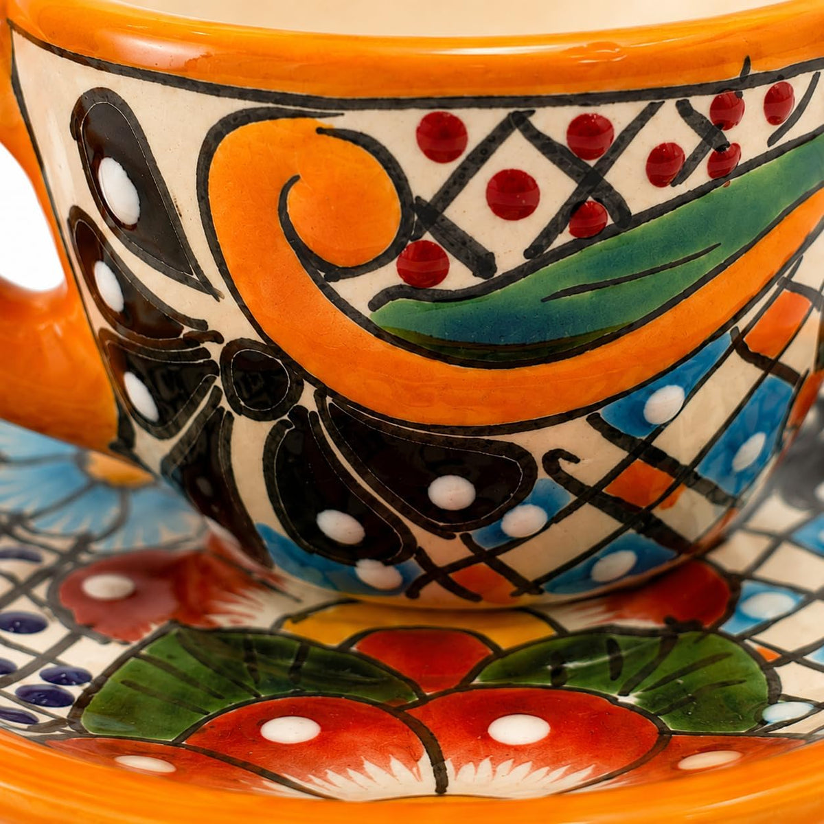 Colorful Talavera Espresso Set — alternate angle