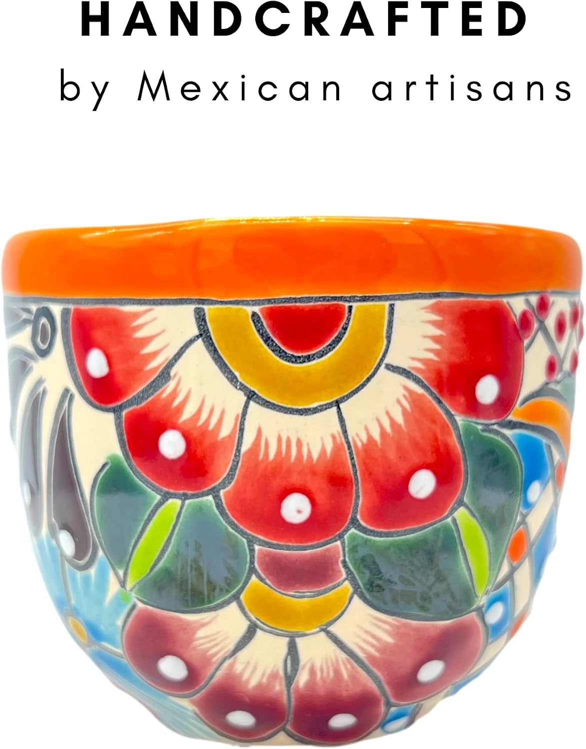 Colorful Wide Mexican Coffee Mug — close-up
