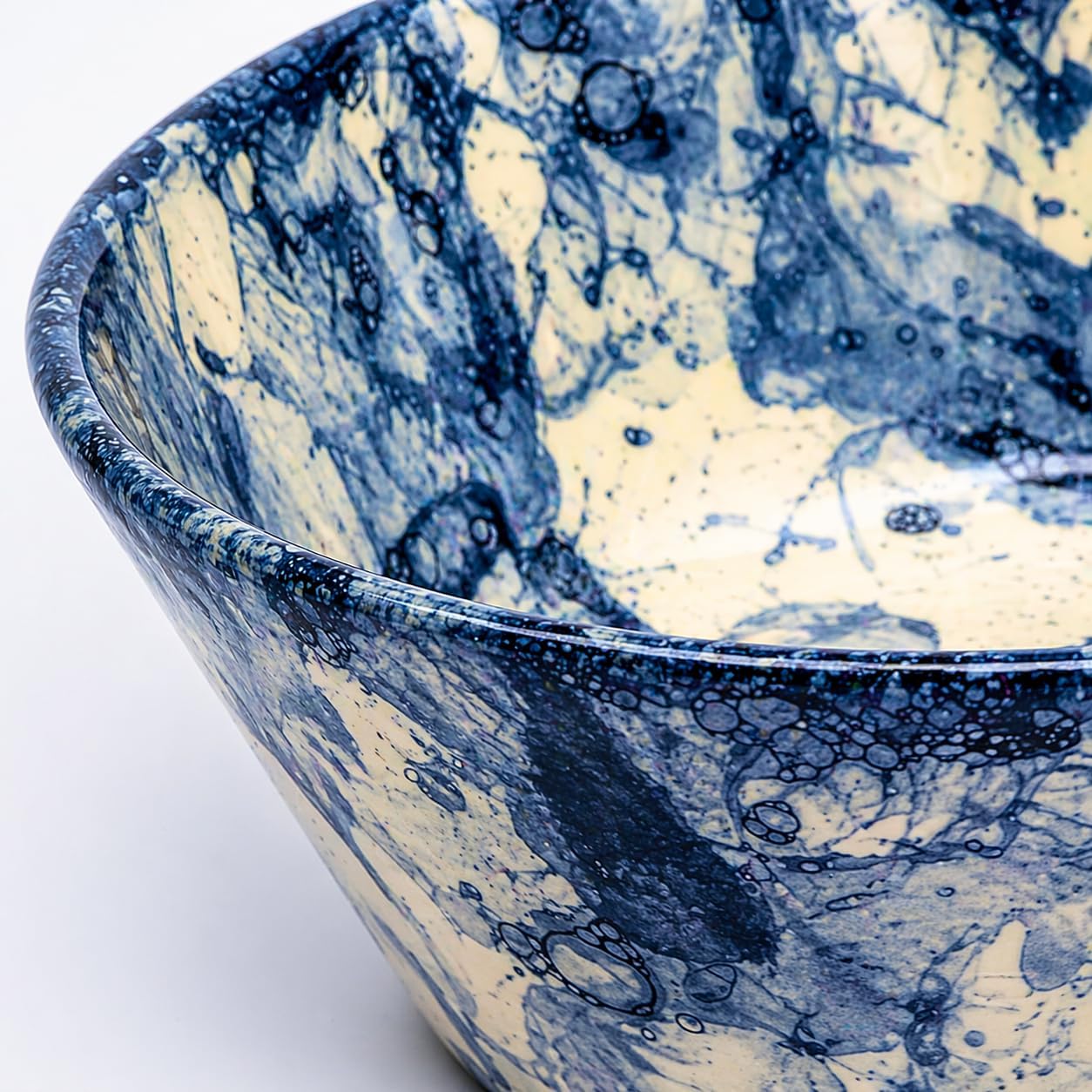 Blue & White Mexican Pozole Bowl — side view