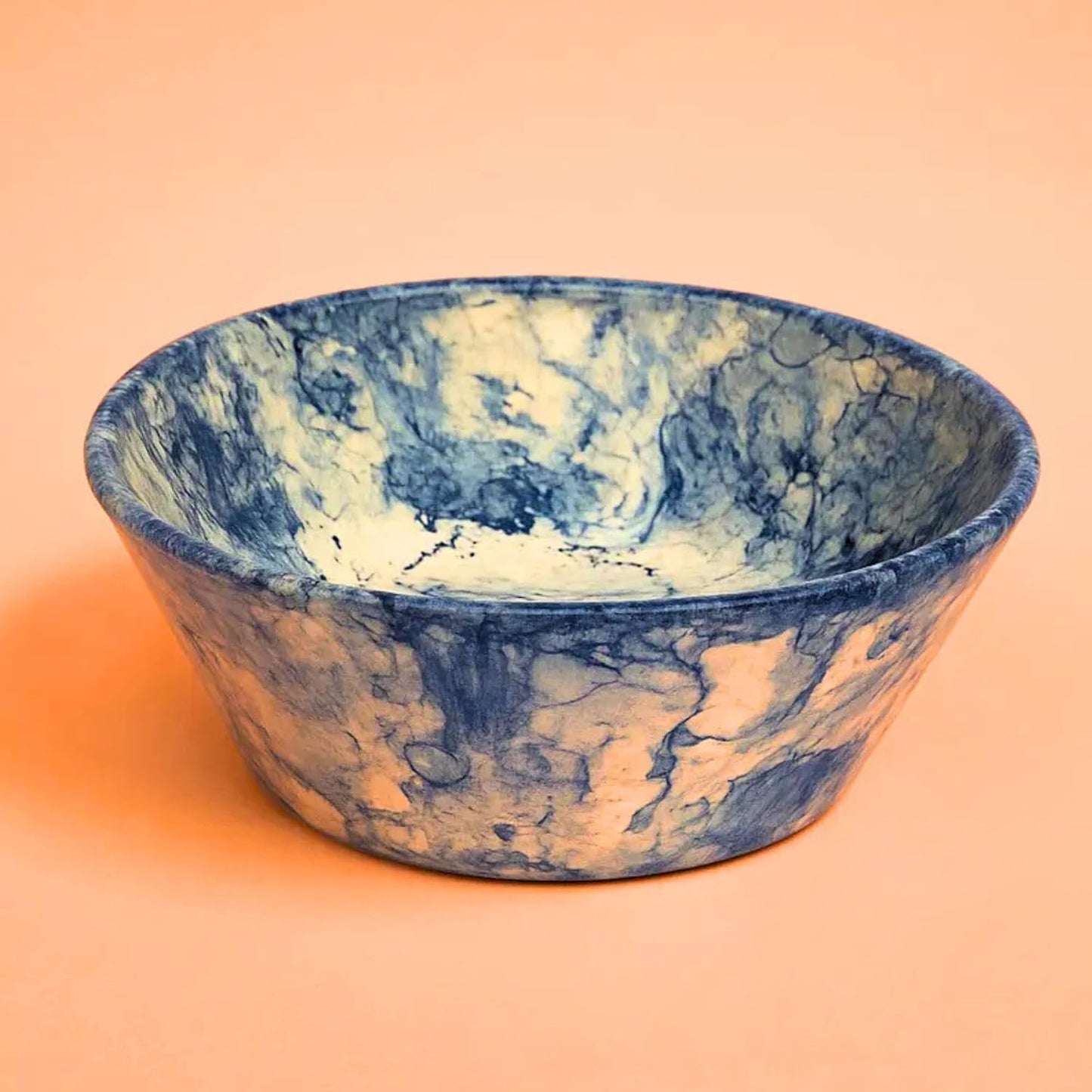 Blue & White Mexican Pozole Bowl — angled view