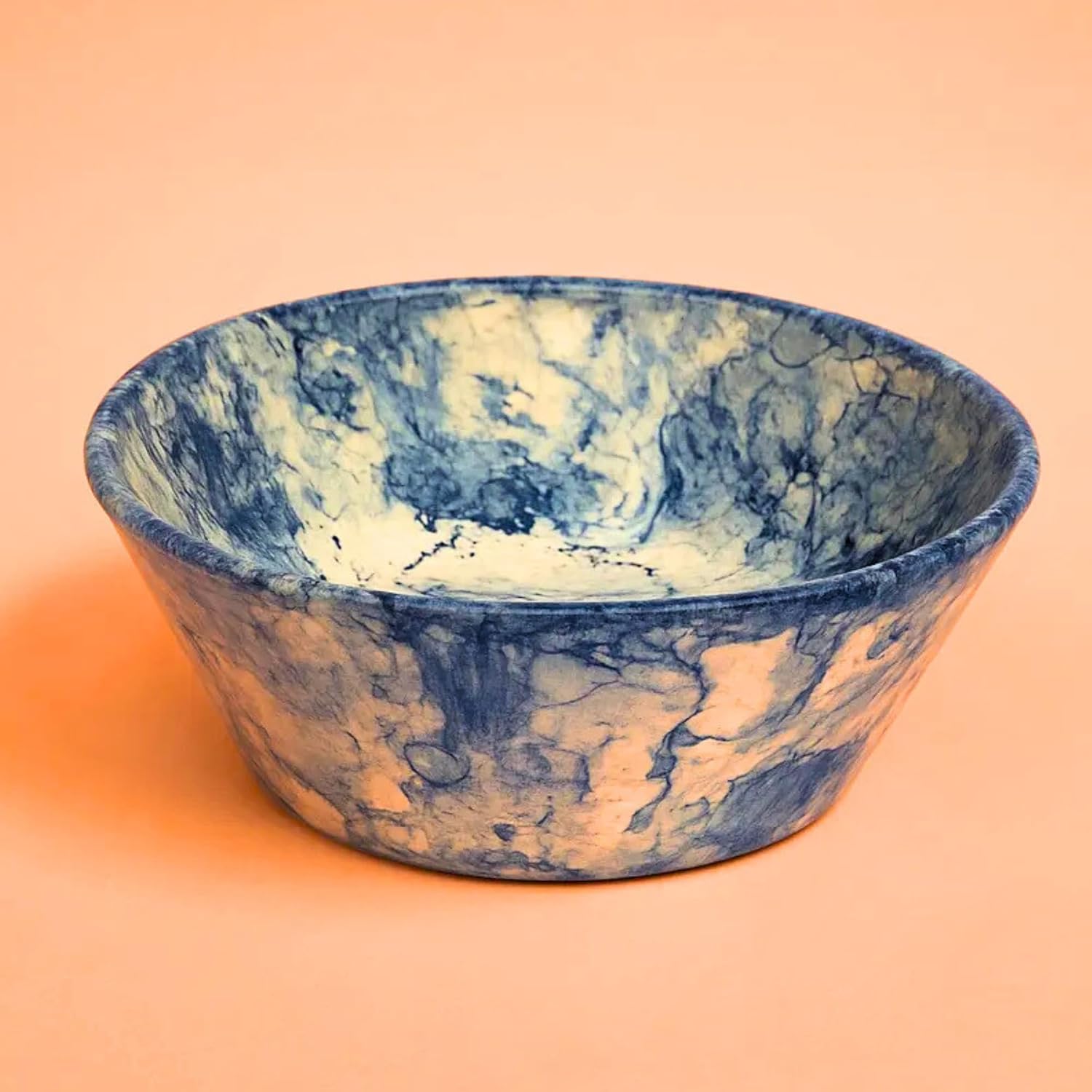 Blue & White Mexican Pozole Bowl — angled view