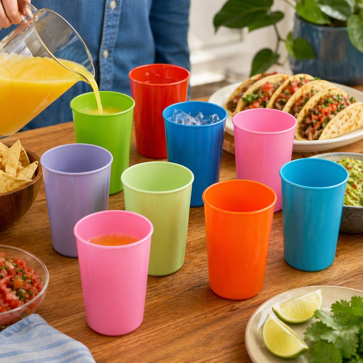 Colorful Mexican Party Cups, Set of 10 — alternate angle