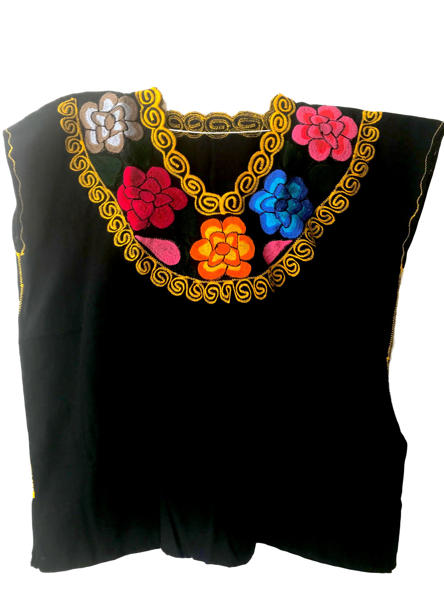 Colorful Mexican Blouse with flowers 
