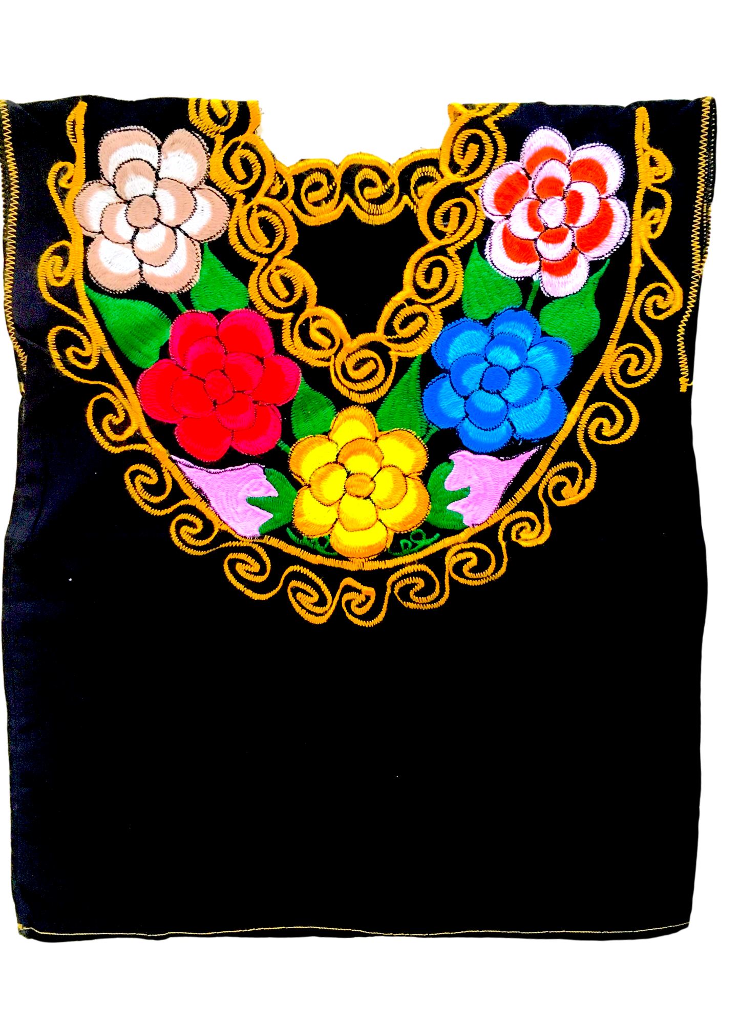 Colorful Mexican Blouse with flowers 